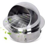 Grille d'a�ration de 130 mm, couvercle pare - pluie rond en acier inoxydable, couvercle d'a�ration de ...