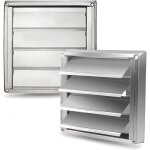 Grille d'a�ration en acier inoxydable 150 mm - r�sistante aux intemp�ries avec volets de fermeture automatique ...