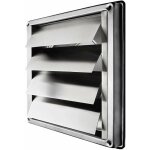 Grille d'aération inox 150mm, grille de refoulement à lamelles mobiles, capot à fermeture automatique, ... Grille d'aération inox 150mm, grille de refoulement à lamelles mobiles, capot à fermeture automatique, ...
