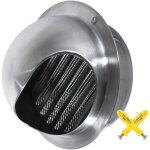 Grille d'a�ration murale pour cuisine, 160 mm diameter ventilation hotte murale ronde, silver