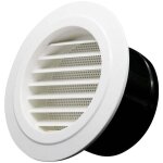 Grille a�ration vmc, 75mm bouche de ventilation avec grille de protection - abs (�75mm)
