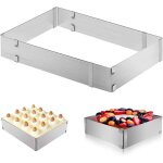 Grille de cuisson, plat � four en acier inoxydable, plat � four rectangulaire, moule � mousse carr� t�lescopiq ...