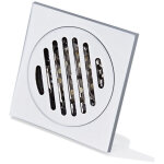 Grille douche anti cheveux siphon de sol en acier inoxydable �pais drain de carr� starlight 100 100mm ...