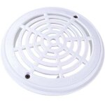 Grille de drainage de piscine � fond rond - 18 x 20, 3 cm - blanc