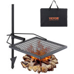Vevor grille de feu de camp pivotante avec poteau 71 cm gril de camping 1 filet en diamant 40, 5x40, ...