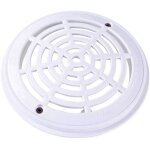 Grille de fond de piscine ronde, diam�tre 20, 3 cm, facile � installer (base + couvercle), blanche