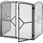 Grille pare - �tincelles relaxdays, grille de chemin�e avec porte, 80 x 71 x 61 cm, protection �tincelles, ...