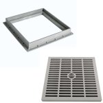 Grille de regard avec cadre 30x30cm pour collecteur des eaux en polypropylne ? grille de regard renforc ...