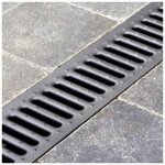 Grille de r�novation pour caniveaux 130 / 100 mm ? acier galvanis� avec coating anthracite ? usage pi�tonnier ...