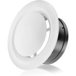 Grille ventilation 125mm, grille aeration ronde r�glable, grille d?a�ration convient pour vmc, garage, ...