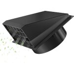 Grille ventilation exterieur en m�tal 100mm bouche aeration avec clapet anti retour pour s�che - linge, ...