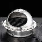 Grille de ventilation inox 120 mm ronde, protection contre les intemp�ries, pour hotte de cuisine, couvercle ...