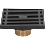 Grille de vidange de douche, ensemble de siphon de sol en acier inoxydable avec passoire cheveux amovible ...