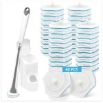 (gris) recharge de brosse wc jetable, nettoyant mural pour cuvette wc (produit inclus), support de recharge ...