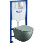 Grohe b�ti - support skate air + lavita wc sinto grey suspendu blanc mat gris + panneau de commande delta ...