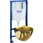Grohe b�ti - support solido + lavita wc sofi slim golden eye suspendu or sans bord + panneau de commande ...