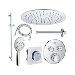 Grohe grotherm ensemble de douche avec partie encastrable et partie de finition et pomme de douche 25cm ...