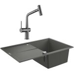 Grohe k400 evier en quartz composite avec �gouttoir r�versible 780x500 mm + ceramia timeless mitigeur ...