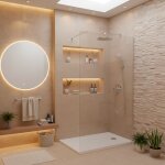 Grohe pack douche complet ? paroi walk - in 120x200 chrome + colonne grohe eurosmart 2 jets + receveur ...