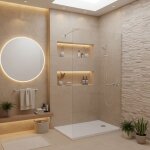 Grohe pack douche complet ? paroi walk - in 120x200 chrome + colonne grohe tempesta 3 jets + receveur ...