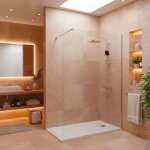 Grohe pack douche complet ? paroi walk - in 140x200 chrome + colonne grohe vitalio 2 jets + receveur ...