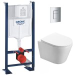 Grohe pack wc b�ti autoportant + wc swiss aqua technologies infinitio sans bride + plaque chrome (projectinfin ...