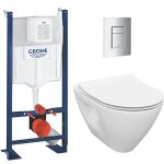 Pack wc bti - support autoportant rapid sl + cuvette sans bride cersanit + abattant softclose + plaque ...