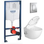 Grohe pack wc b�ti - support rapid sl + wc sans bride avec fonction bidet thermostatique + plaque chrome ...