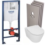 Grohe pack wc b�ti - support rapid sl + wc sans bride serel, fixations invisibles + abattant softclose ...