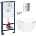 Grohe pack wc bti - support rapid sl + wc sat tornado sans bride + abattant softclose + plaque chrome ...