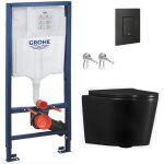 Pack wc bâti - support rapid sl + wc suspendu sans bride ceramia + abattant softclose + plaque noire ... Pack wc bâti - support rapid sl + wc suspendu sans bride ceramia + abattant softclose + plaque noire ...