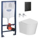Grohe - pack wc bâti - support rapid sl + wc suspendu sans bride ceramia + plaque noire mat (rslcetorkf0) ... Grohe - pack wc bâti - support rapid sl + wc suspendu sans bride ceramia + plaque noire mat (rslcetorkf0) ...