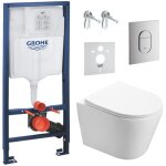 Grohe pack wc b�ti - support + wc sat infinitio sans bride fixations invisibles + plaque + panneau isolation ...