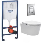 Grohe pack wc rapid sl + cuvette sans bride sat, fixations cach�es + plaque skate chrome (rapidsl - satrimless ...