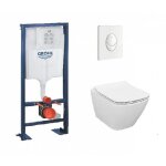 Grohe - pack wc rapid sl + cuvette sans bride square + plaque blanche