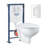 Pack wc suspendu sans bride grohe bau ceramic + bâti support solido + abattant + plaque carré blanc alpin ... Pack wc suspendu sans bride grohe bau ceramic + bâti support solido + abattant + plaque carré blanc alpin ...