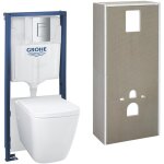 Grohe pack wc suspendu solido, cuvette sans bride, plaque de commade chrom�e, isolant et habillage � ...