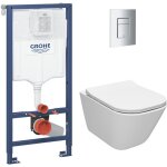 Grohe - rapid sl pack bâti - support + wc sans bride roca gap + abattant slim, softclose + plaque chrome ... Grohe - rapid sl pack bâti - support + wc sans bride roca gap + abattant slim, softclose + plaque chrome ...
