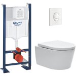 Grohe rapid sl pack wc b�ti autoportant + wc suspendu sans bride swiss aqua technologies + abattant + ...