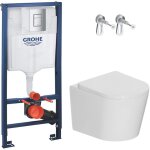 Grohe rapid sl pack wc b�ti - support + wc suspendu sans bride avec abattant softclose ceramia + plaque ...