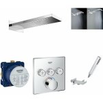 Grohe ? colonne de douche encastr�e ? pommeau pluie inox poli 240x100mm ? 3 jets avec picots anti - calcaire ...