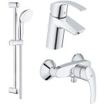 Grohe set de salle de bain eurosmart, barre de douche, flexible et douchette, mitigeur douche et mitigeur ...