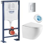 Grohe solido pack bti autoportant + wc sans bride sat tornado quiet + abattant softclose + plaque chrome ...