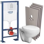 Grohe - solido pack bti - support + cuvette suspendue + abattant + set de montage + plaque chrome (autoportan ...