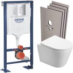Grohe solido pack bti - support + wc suspendu + plaque chrome + set de montage