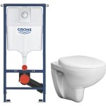 Grohe solido pack wc b�ti 4 en 1 + wc suspendu sans bride grohe avec abattant softclose + plaque (grrstbawr01 ...