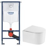Grohe solido pack wc b�ti 4 en 1 + wc suspendu sans bride swiss aqua technologies avec abattant softclose ...