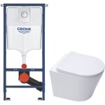 Grohe solido pack wc b�ti 4 en 1 + wc suspendu sans bride swiss aqua technologies avec abattant softclose ...