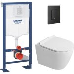Grohe solido pack wc b�ti - support autoportant + wc suspendu ceramia pixl + abattant softclose + plaque ...