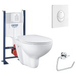 Wc suspendu sans bride + abattant + bâti support + plaque commande blanc + dérouleur papier Wc suspendu sans bride + abattant + bâti support + plaque commande blanc + dérouleur papier